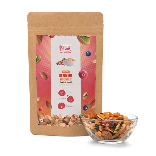 NutriBurp Dry Fruit Muesli BerryNut Booster nutrition information and ingredient details