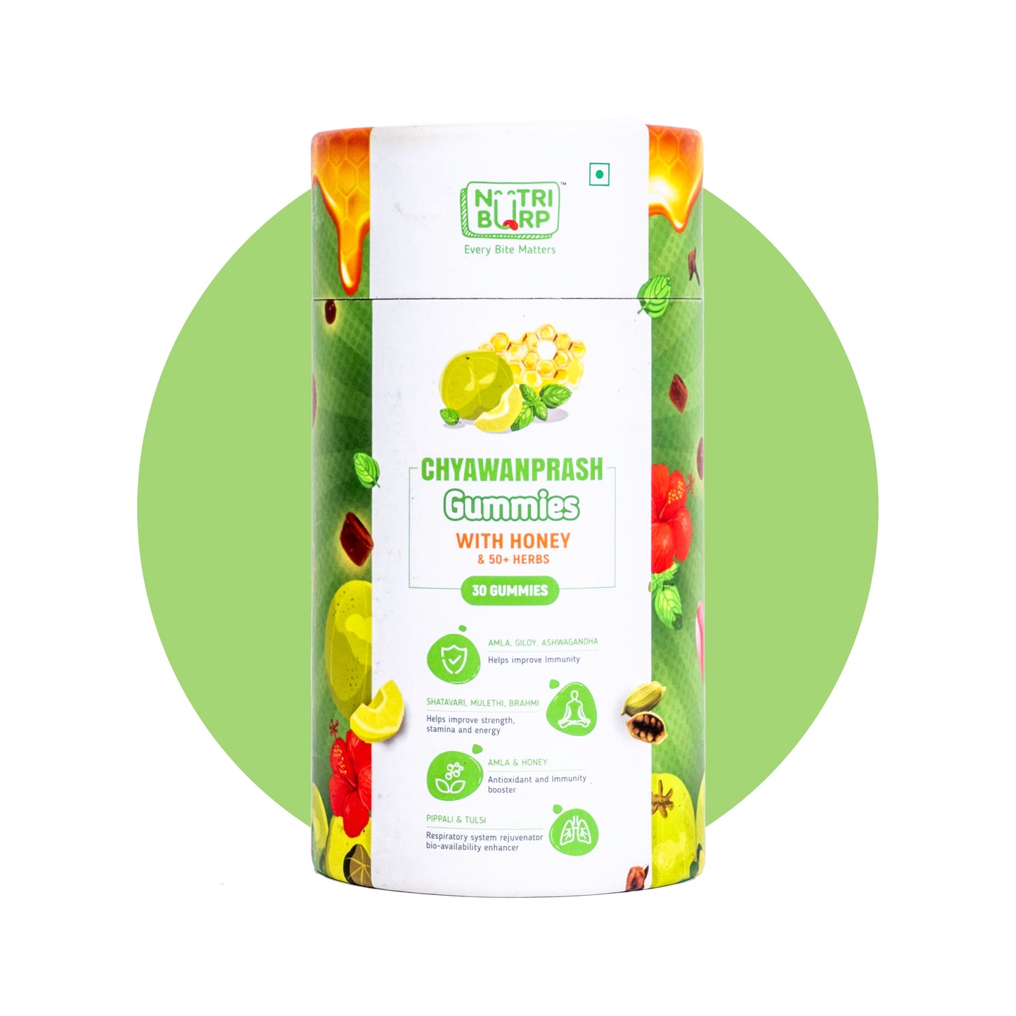 Sugar Free Natural Chyawanprash Gummies for Kids. (30 Gummies) - Ideal for 2 Years+ Baby & Toddler Food nutriburp Pack of 1